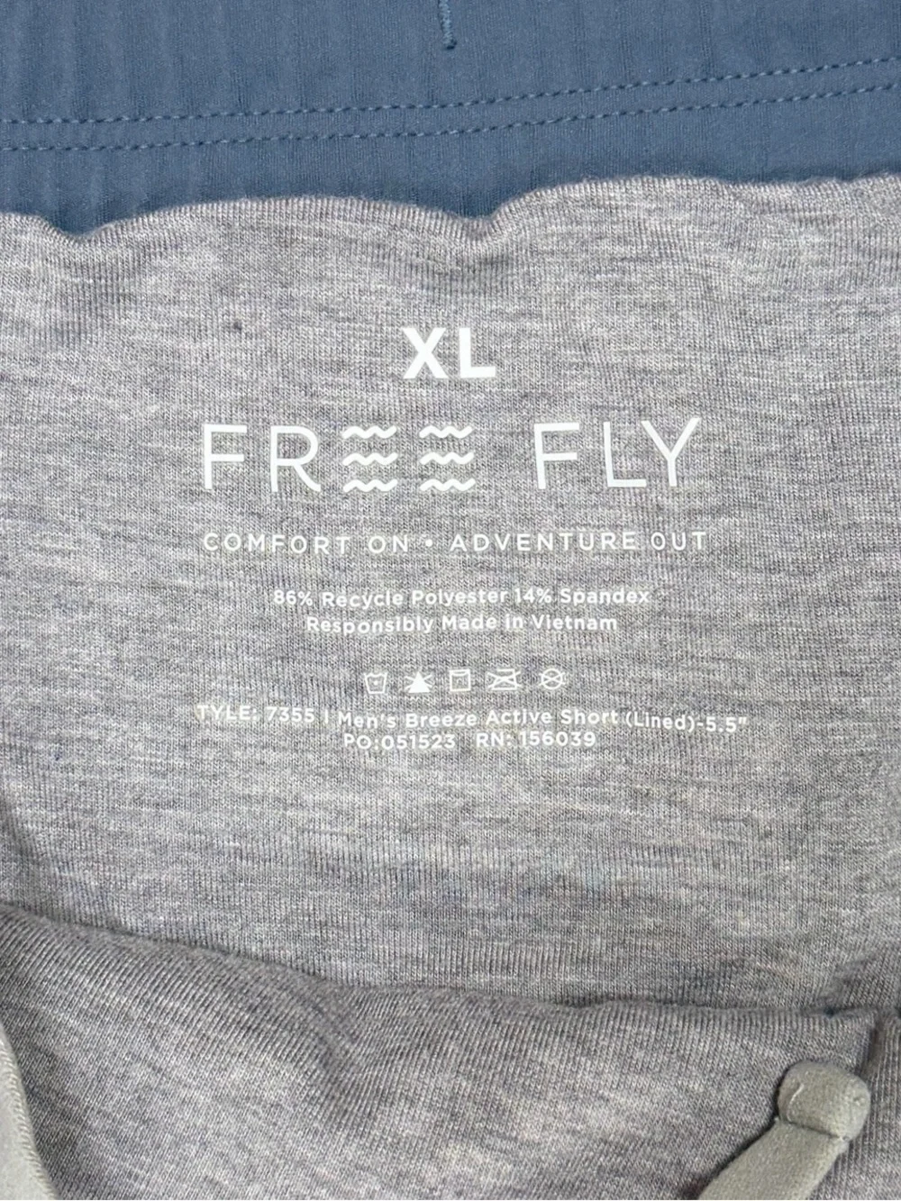 Free Fly Shorts Mens XL Gray 5.5” Breeze Active Lined Athletic Run Gym Workout